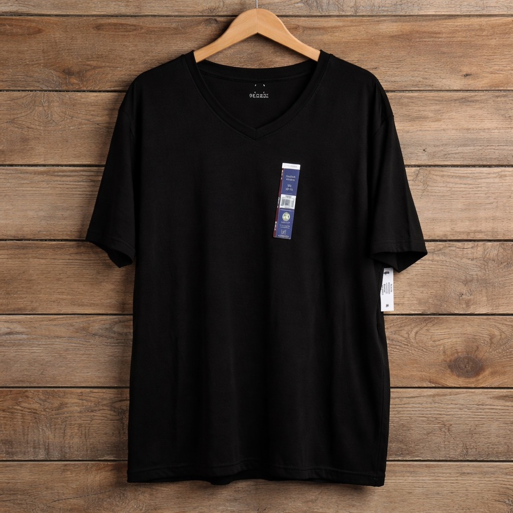 George 2XL (50-52) Moisture Wicking V-neck Polyester Cotton Tee